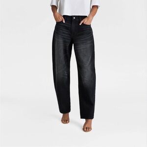 KBB by KAHLANA Women's Mid-Rise Wide Leg 'The Kahlana Jean' - Black Denim 2 NWT